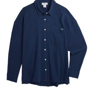 Vineyard Vines, Navy Blue Button-down Gauze Shirt